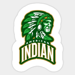 American Indian Green Logo Sticker